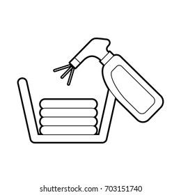 Laundry garments with splash bottle