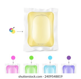 Laundry gel capsule pod for washing machine. Easy to recolour. Vector illustration isolated on white background.  Ready for your design. EPS10.