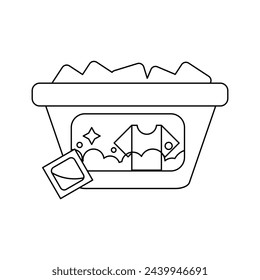 Icono de pastillas de gel de lavandería. Cápsulas de lavado vectorial y embalaje de contenedores, suplementos de jabón químico. Ilustración vectorial aislada sobre un fondo blanco para diseño y web.