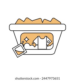 Icono de pastillas de gel de lavandería con color amarillo. Cápsulas de lavandería de Vector y embalaje de contenedores, suplementos de jabón químico. Ilustración vectorial aislada sobre un fondo blanco para diseño y Web.