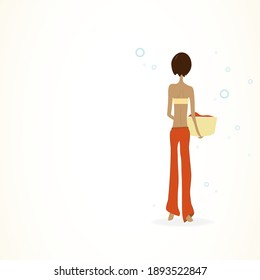 Laundry girl carrying a basket