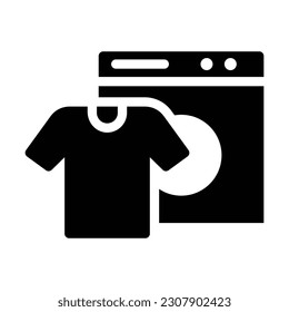 laundry glyph icon illustration vector graphic