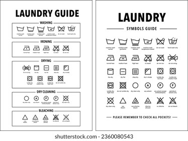 Laundry guide, Laundry Symbols, Laundry icons, Laundry instruction 