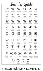 Laundry Guide vector icons, symbols collection