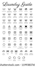 Laundry Guide vector icons, symbols collection