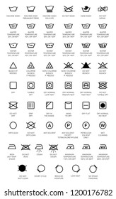 Laundry Guide Vector Icons, Symbols Collection