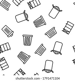 Ilustración De Línea Delgada Del Vector De La Cesta De Hamper De Lavado