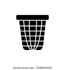 Laundry hamper icon flat line symbol set.