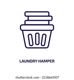 laundry hamper icon from furniture  household collection. Thin linear laundry hamper, vector, illustration outline icon isolated on white background. Line vector laundry hamper sign, symbol for web 