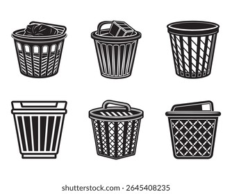 ilustração de vetor de silhueta de ícone de hamper de lavanderia
