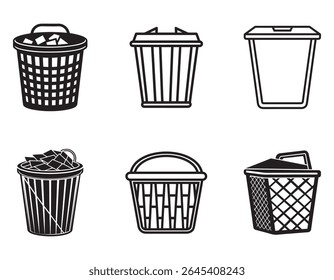 ilustração de vetor de silhueta de ícone de hamper de lavanderia
