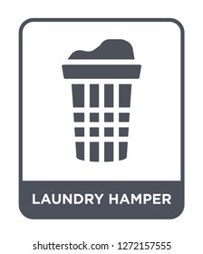 laundry hamper icon vector on white background, laundry hamper trendy filled icons from Furniture and household collection, laundry hamper simple element illustration