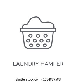 Laundry hamper linear icon. Modern outline Laundry hamper logo concept on white background from Furniture and Household collection. Suitable for use on web apps, mobile apps and print media.
