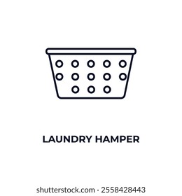 laundry hamper  outline icon. Linear vector from furniture concept. Thin line laundry hamper  icon isolated on white background