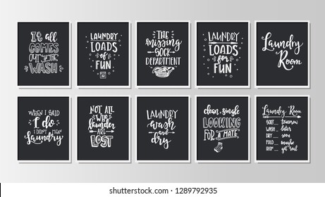 Laundry Hand drawn typography poster. Conceptual handwritten phrase Home and Family T shirt hand lettered calligraphic design. Inspirational vector