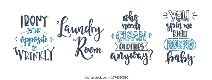 Laundry Hand drawn typography poster. Conceptual handwritten phrase Laundry T shirt hand lettered calligraphic design. Inspirational vector