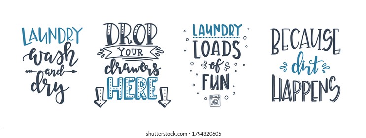 Laundry Hand drawn typography poster. Conceptual handwritten phrase Laundry T shirt hand lettered calligraphic design. Inspirational vector