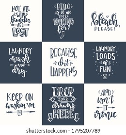 Laundry Hand drawn typography poster. Conceptual handwritten phrase Laundry T shirt hand lettered calligraphic design. Inspirational vector