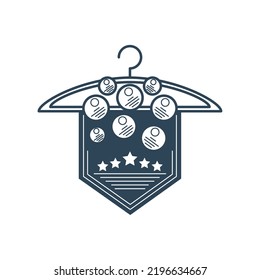 laundry hanger with bubbles icon isolated