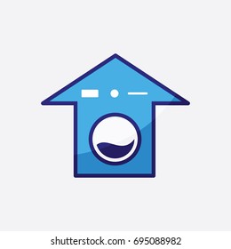 Laundry home logo design template