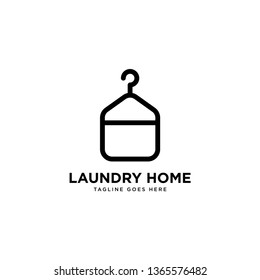 laundry home logo simple line logo template vector illustration - Vector