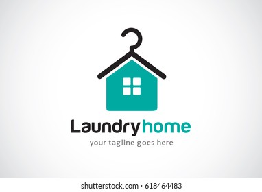 Laundry Home Logo Template Design Vector, Emblem, Design Concept, Creative Symbol, Icon