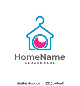 Laundry Home Logo Vector Icon Illustration. Laundry logo design template