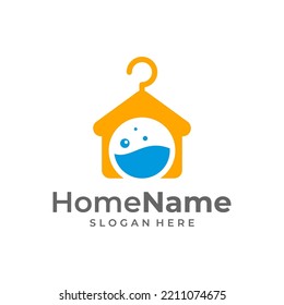 Laundry Home Logo Vector Icon Illustration. Laundry logo design template