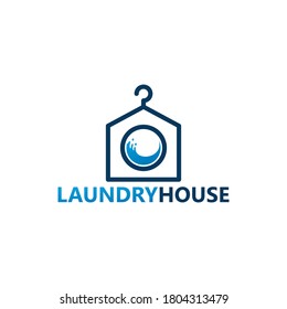 Laundry House Logo Template Design Vector