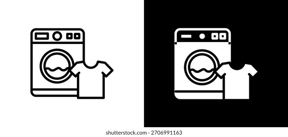 Laundry Icon Ilustración vectorial en blanco negro