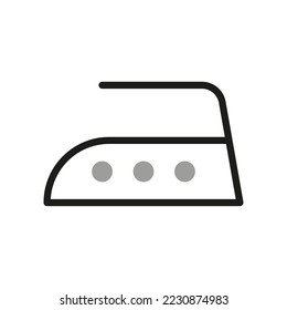 Icono de lavandería. Instrucciones de uso de prendas de vestir en etiquetas, temperatura alta. Elemento de línea del vector aislado.