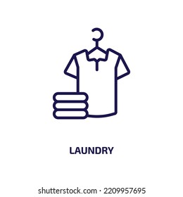 laundry icon from cleaning collection. Thin linear laundry, housework, domestic outline icon isolated on white background. Line vector laundry sign, symbol for web and mobile