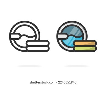 Laundry icon Cleaning symbols vector for app web banner logo icon button - Vector