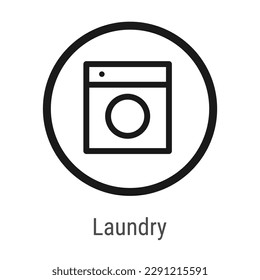 Laundry icon. Finishing apartment, home icons. Line vector sign for renovation, building theme isolated on white for construction, building poster, scheme, advertising flyers. 