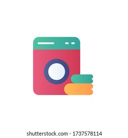 laundry icon flat vector color design. isolated on white background