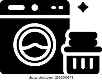 Laundry Icon Glyph Vector Illustration