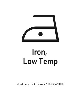 Laundry icon iron low temperature symbol sign isolated on white background. Washing sign.