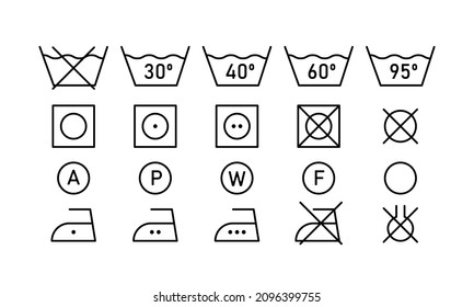 Laundry Icon Line Art Concept. Fabrics Symbol Foe Washing Clothes. Vector