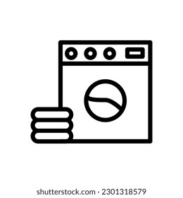 vector de línea de iconos de lavandería