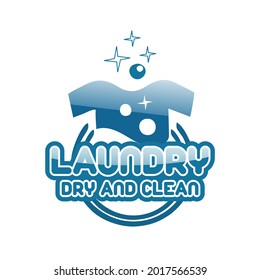 laundry icon logo design washing machine with bubbles for business clothes wash cleans modern template