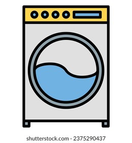 laundry icon or logo illustration filled outline color style.