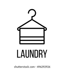 Laundry icon or logo in modern line style. High quality black outline pictogram for web site design and mobile apps. Vector illustration on a white background. 