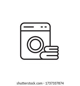 laundry icon outline design vector. isolated on white background
