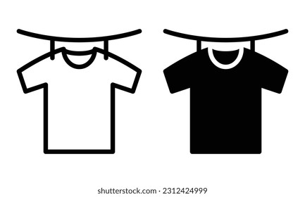 Laundry icon with outline and glyph style.
