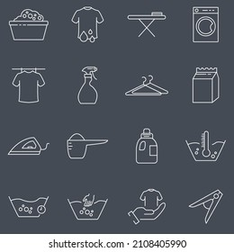 laundry icon set . laundry symbol pack vector elements for infographic web. with trend color