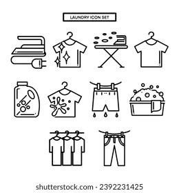 Laundry Icon Set, True Black Icon