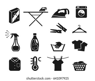 Laundry icon set vector