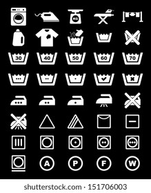 Laundry Icon Set - White