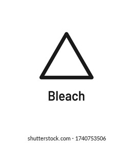 Laundry icon with text isolated on white background. Bleach symbol. Non chlorine. Washing sign.