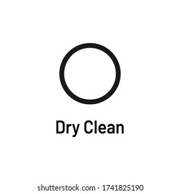 Laundry icon with text isolated on white background. Dry clean symbol. Washing sign.